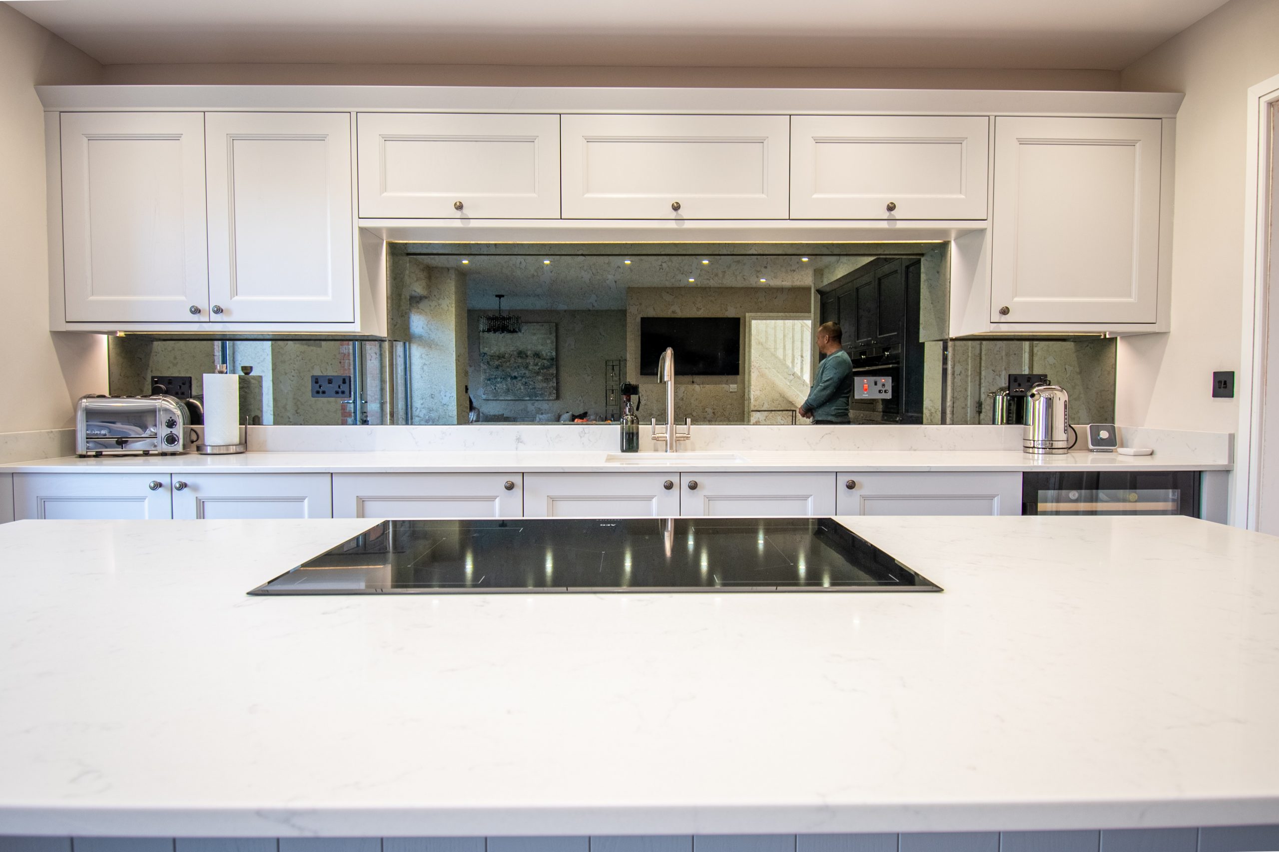 White quartz kitchen